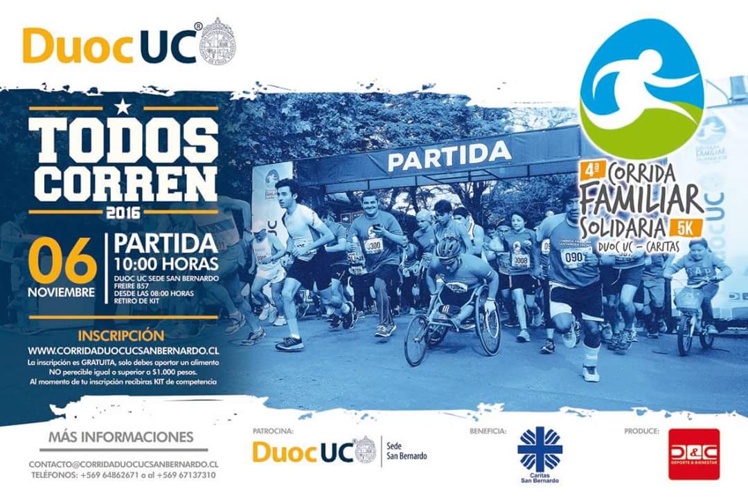 Corrida Familiar Solidaria Duoc Uc Caritas 2016 Correcl 